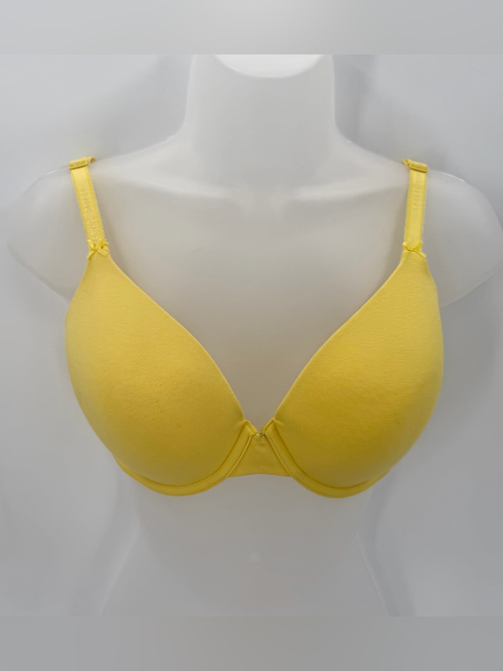 Victoria's Secret Bra Womens 34 D Yellow Lined Perfect Coverage 2010 -defects
